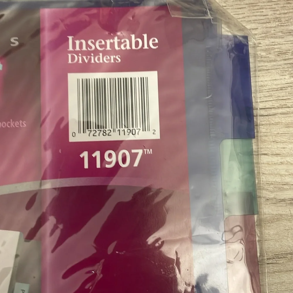 NWT Avery Insertable Big Tab Two Pocket Plastic Reference Dividers # 11907 8 Tab